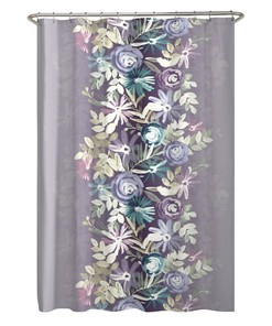 Harmony Garden Floral Lavender Blue Pink Shower Curtain for Relaxing Bathroom Decor