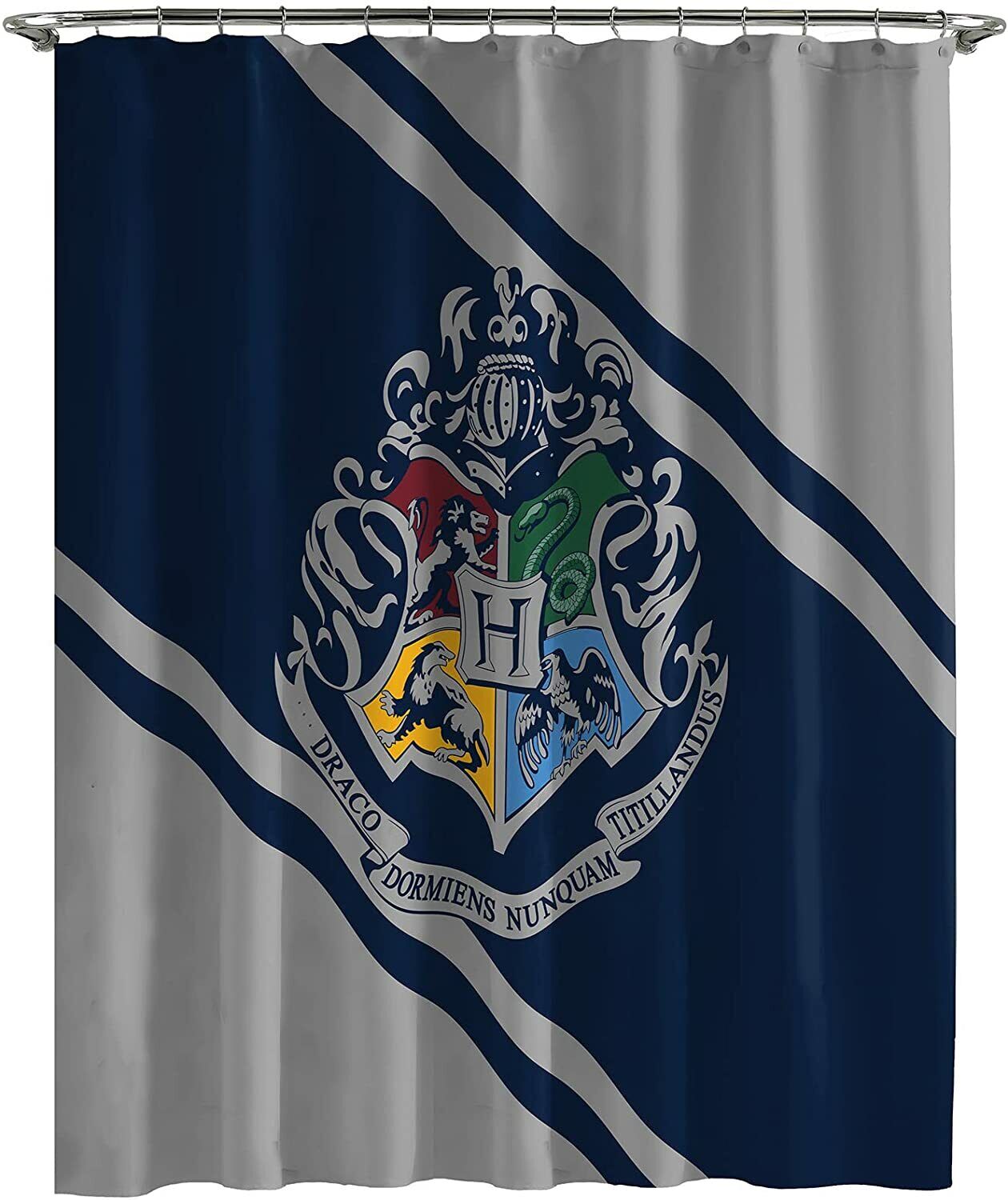 Harry Potter Kids Fabric Shower Curtain With The Stripe Crest Design