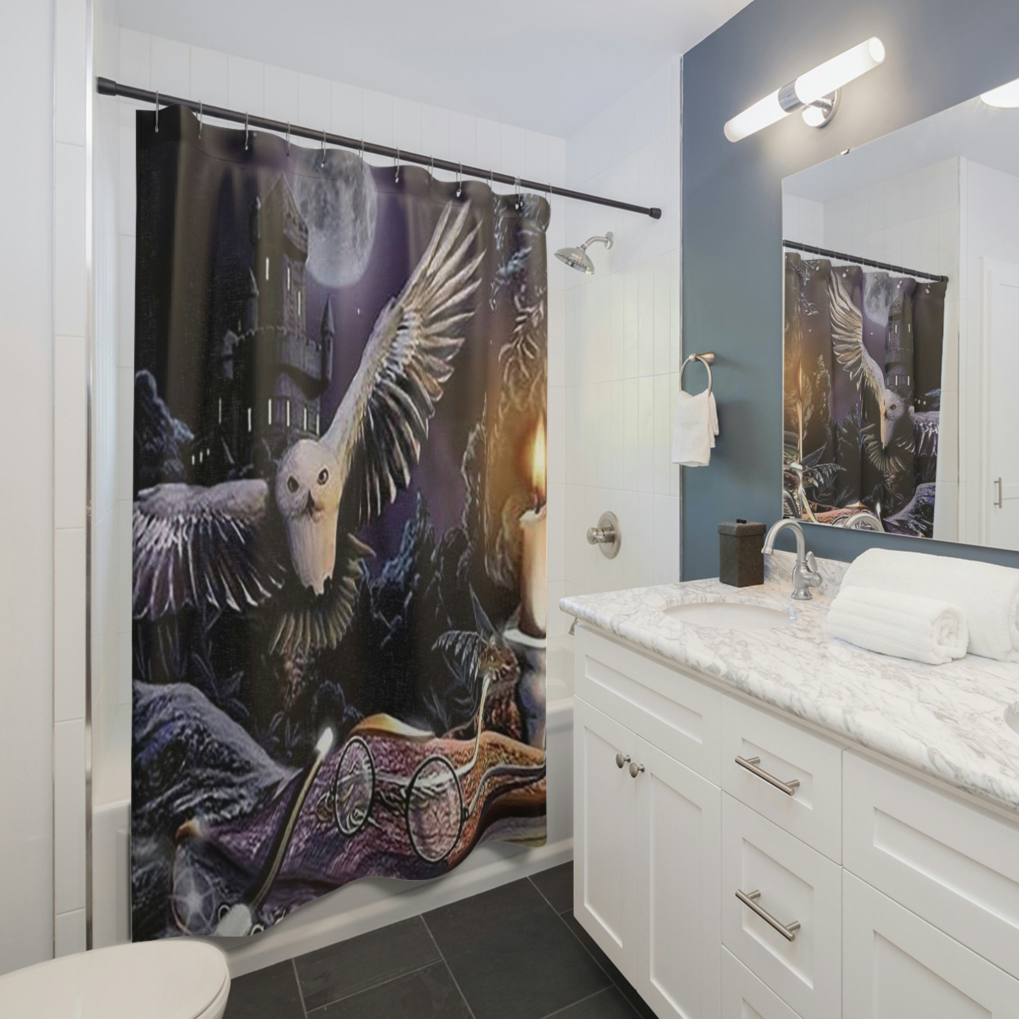 Harry Potter Mischief Managed Shower Curtain For A Wizard Bathroom