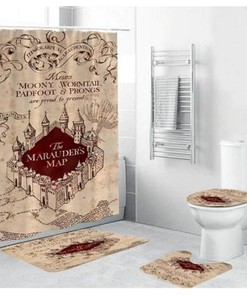 Harry Potter Themed Shower Curtain With Quotes