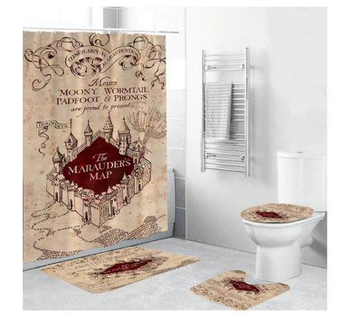 Harry Potter Themed Shower Curtain With Quotes