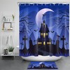 Haunted House Of Halloween Night Under Full Moon And Graves Shower Curtain