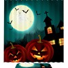 Haunting Halloween Pumpkin Under Full Moon Waterproof Shower Curtain