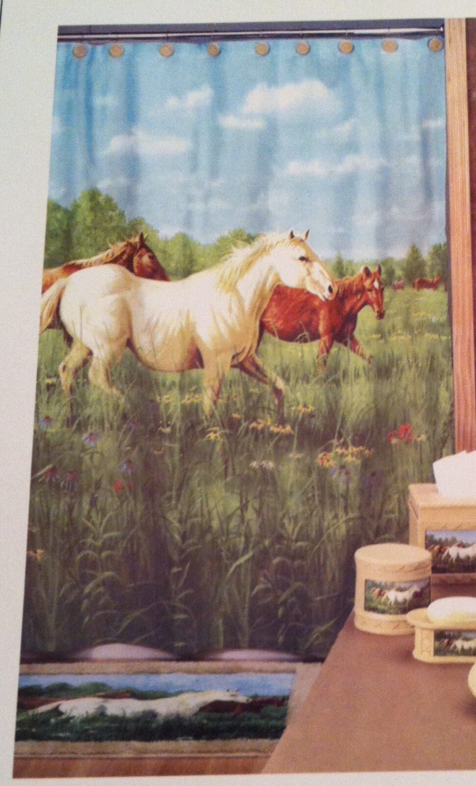 Hautman Brothers Country Prairie Meadow Fabric Shower Curtain for Rustic Bathroom Decor