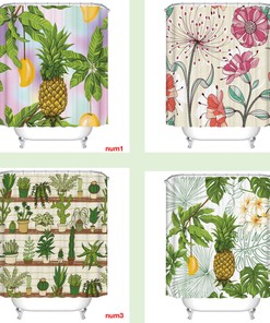 Have A Cactus Fruit Pineapple Shower Curtain In Your Home Or Hotel, Waterproof And Lining Fabric