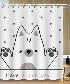 'Have A Nice Day' Shower Curtain - Cute And Minimalist Bathroom Decor
