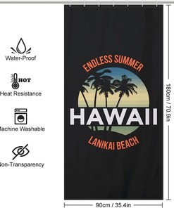 Hawaii Bath Shower Curtain for Summer Bathroom