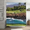 Hawaii Beach Golf Course Shower Curtain for Tropical Farmhouse Bathroom Decor