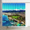 Hawaii City Scene Modern Landscape Artwork Shower Curtain for Stylish Bathroom Decor