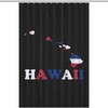 Hawaii State Flag Map Printed Waterproof Shower Curtain For Bathroom Decor