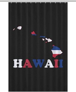Hawaii State Flag Map Printed Waterproof Shower Curtain For Bathroom Decor