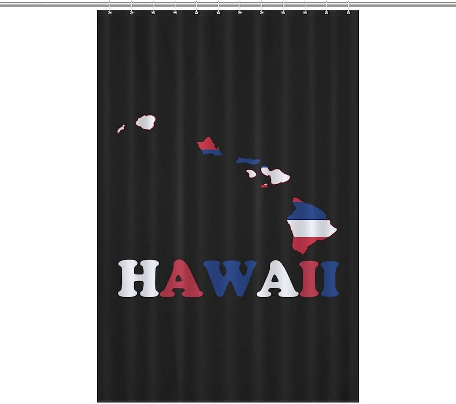 Hawaii State Flag Map Printed Waterproof Shower Curtain For Bathroom Decor