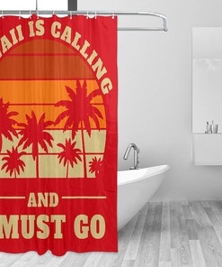 Hawaii State Shower Curtain With Modern Bathtub Curtain Design