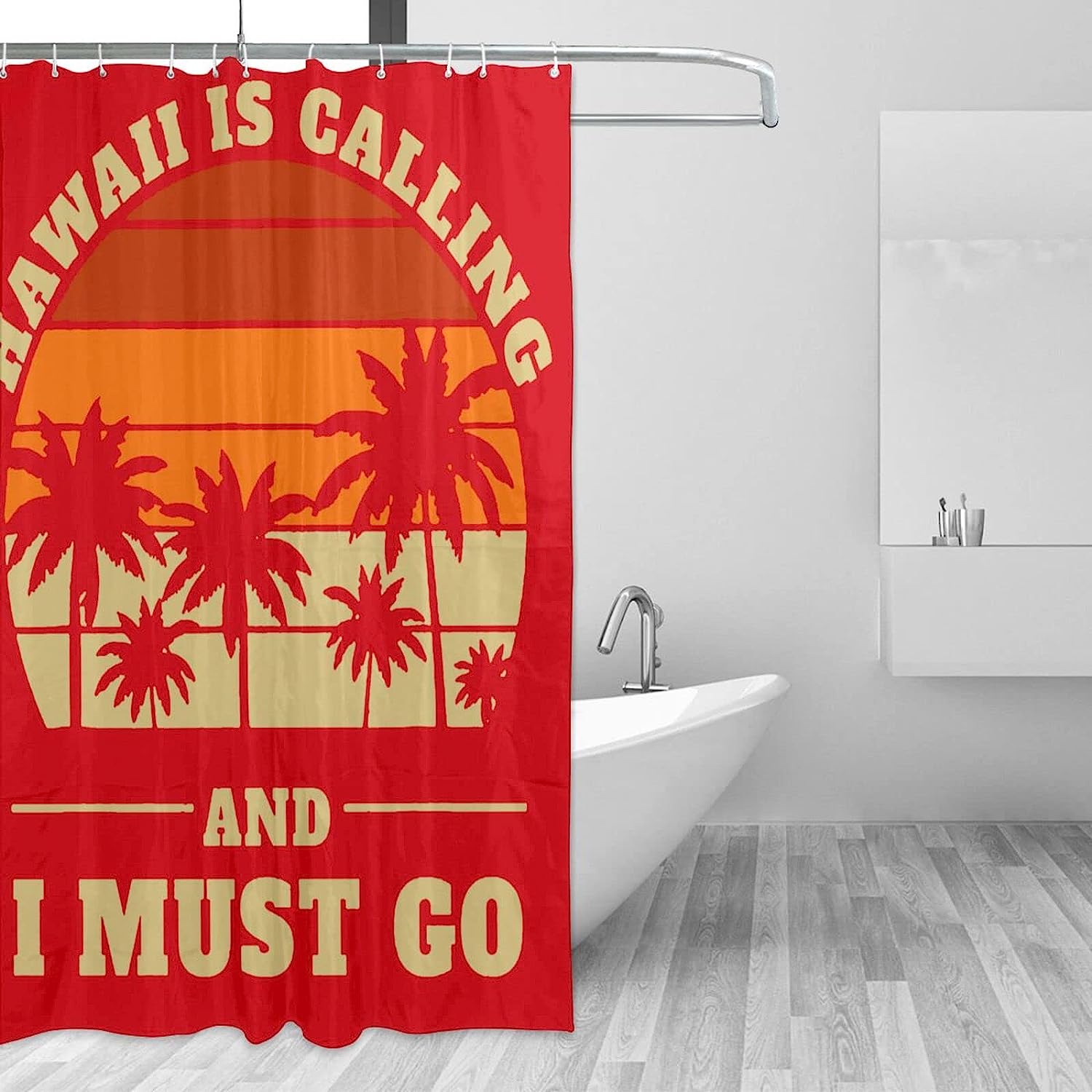 Hawaii State Shower Curtain With Modern Bathtub Curtain Design
