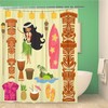 Hawaii Symbols Including Hula Dancer and Tiki Gods Shower Curtain