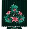 Hawaiian Aloha Leaves Shower Curtain For A Beachy Bathroom