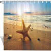 Hawaiian Beach Starfish Sunset Shower Curtain - Beautiful And Colorful Fabric Curtain For Your Bathroom