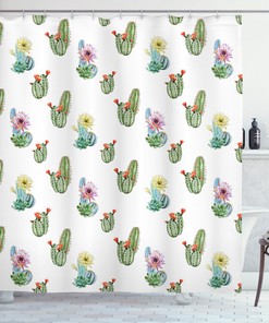 Hawaiian Bouquet Vintage Print Shower Curtain For A Tropical Bathroom