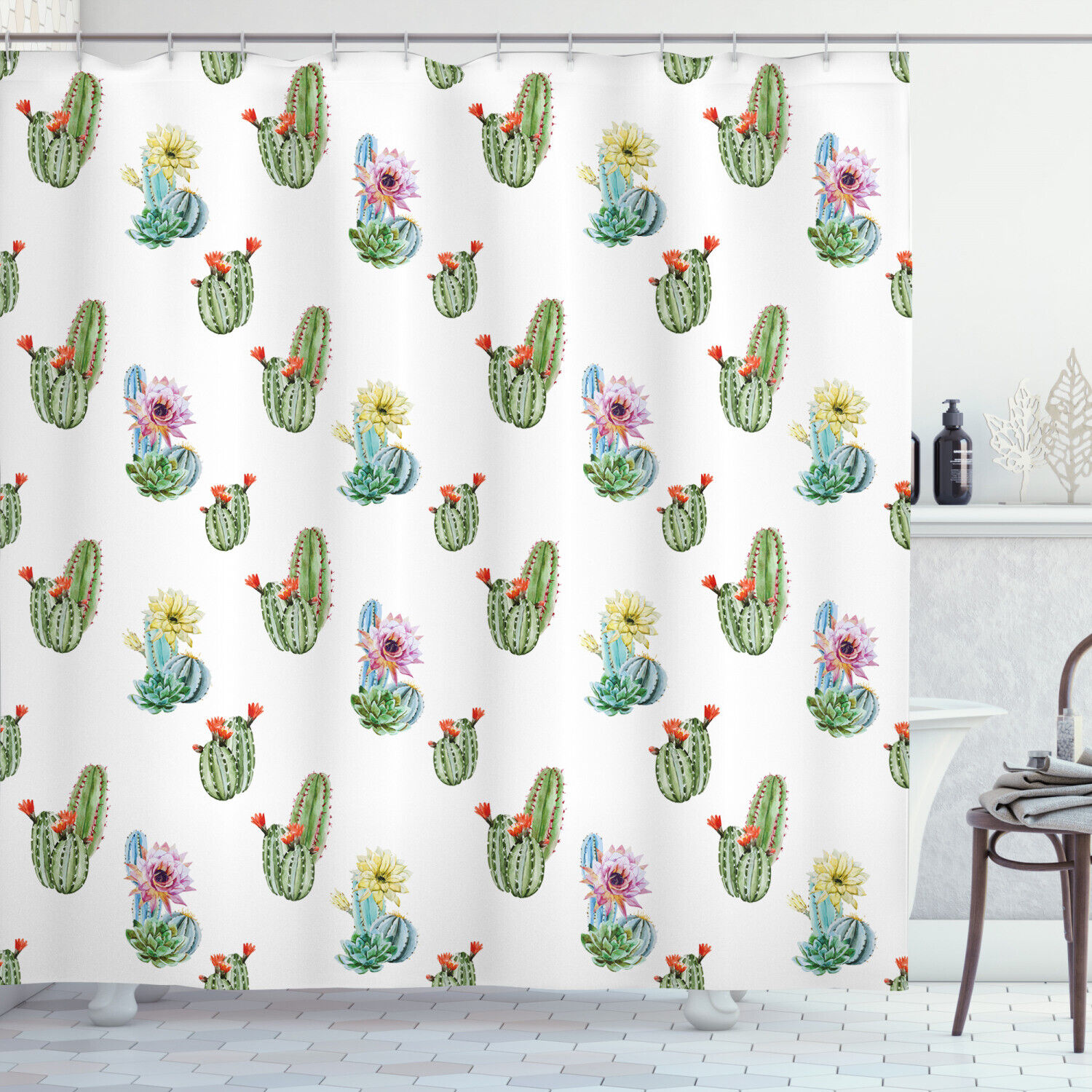 Hawaiian Bouquet Vintage Print Shower Curtain For A Tropical Bathroom