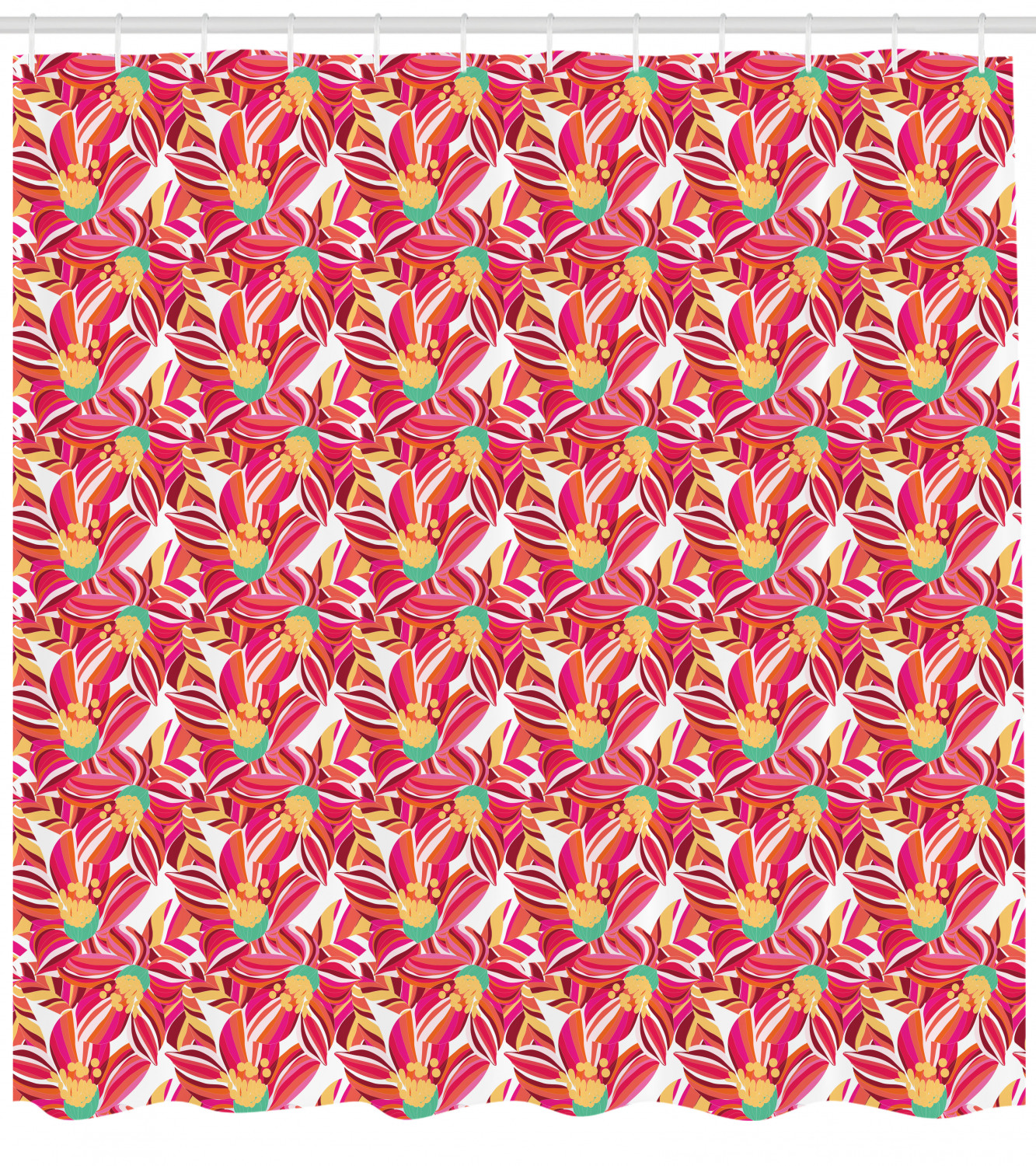 Hawaiian Breeze: Tropical Flowers and Leaves Shower Curtain for Your Bathroom