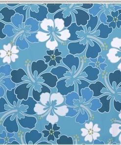 Hawaiian Flowers Bathroom Shower Curtain For Durable And Washable Decor