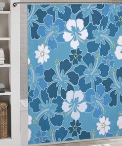 Hawaiian Flowers Bathroom Shower Curtain For Durable And Washable Decor