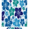 Hawaiian Hibiscus Floral Blue Purple Printed Bathroom Tub Set With Waterproof Fabric Shower Curtain