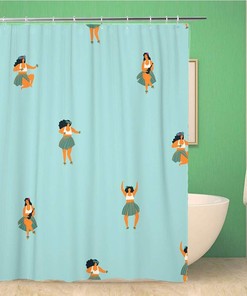 Hawaiian Hula Dancers In Hawaii Girl Dance Shower Curtain With Pattern
