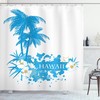 Hawaiian Island Aqua Shower Curtain for Exotic Bathroom Decor