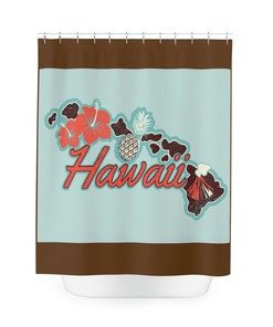 Hawaiian Islands Shower Curtain - Tropical Bathroom Decor 