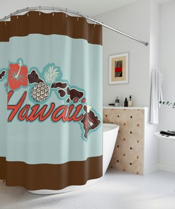 Hawaiian Islands Shower Curtain - Tropical Bathroom Decor 