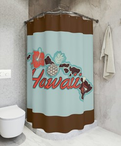Hawaiian Islands Shower Curtain - Tropical Bathroom Decor 