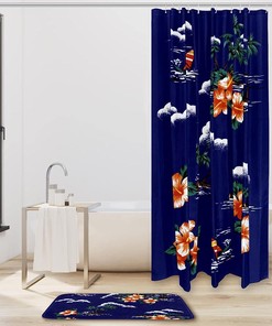 Hawaiian Islands Vintage Shower Curtain Liner, Fabric Bathroom Decor