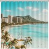 Hawaiian Landmark Fabric Shower Curtain for Modern Bathroom Decor