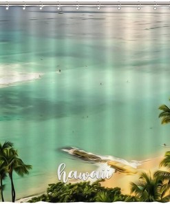 Hawaiian Landmark Fabric Shower Curtain with Beautiful Artwork