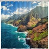Hawaiian Landmark Shower Curtain with Scenic Painting Print