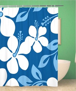 Hawaiian Luau Flower Hibiscus Beach Party Shower Curtain