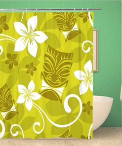 Hawaiian Luau and Tropical Polynesian Pattern Shower Curtain