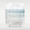Hawaiian Ocean Bathroom Decor Shower Curtain With Waves And Serene Beach - Coastal Shower Curtain