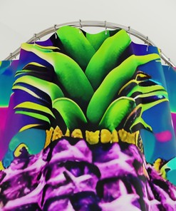 Hawaiian Organic Pineapple Shower Curtain by AI Art Design