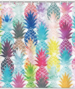 Hawaiian Pineapple Pattern Shower Curtain - Decorative Bathroom Accessory with Shower Curtain Sets by WengBeauty