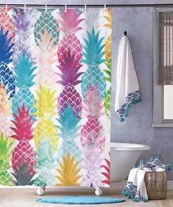 Hawaiian Pineapple Pattern Shower Curtain - Decorative Bathroom Accessory with Shower Curtain Sets by WengBeauty