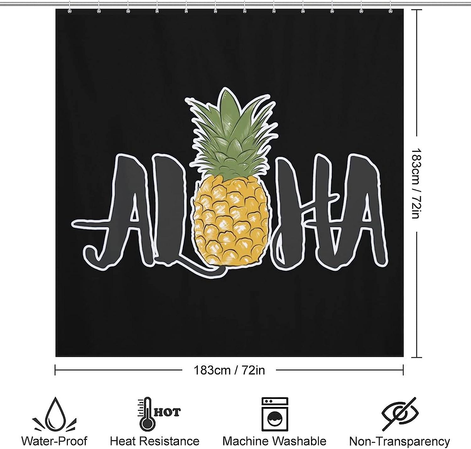 Hawaiian Print Shower Curtain Fabric for a tropical and waterproof bathroom experience