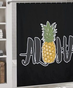 Hawaiian Print Shower Curtain Fabric for a tropical and waterproof bathroom experience