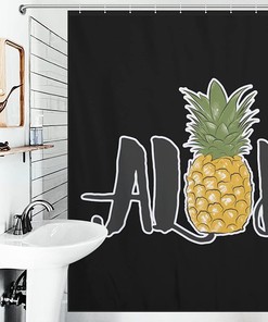Hawaiian Print Shower Curtain Fabric for a tropical and waterproof bathroom experience