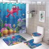 Hawaiian Sea Octopus Tropical Shower Curtain, Waterproof Bathroom Decor by Vantaso