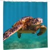 Hawaiian Sea Turtle Shower Curtain - Blue Ocean Bathtub Curtain for Bathroom