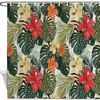 Hawaiian Summer Tropical Island Vegetation Leaves Shower Curtain - Waterproof Home Bathroom Decor by WengBeauty