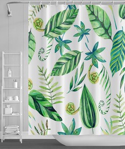 Hawaiian Tropical Leaf Shower Curtain For A Nature-Filled Bathroom