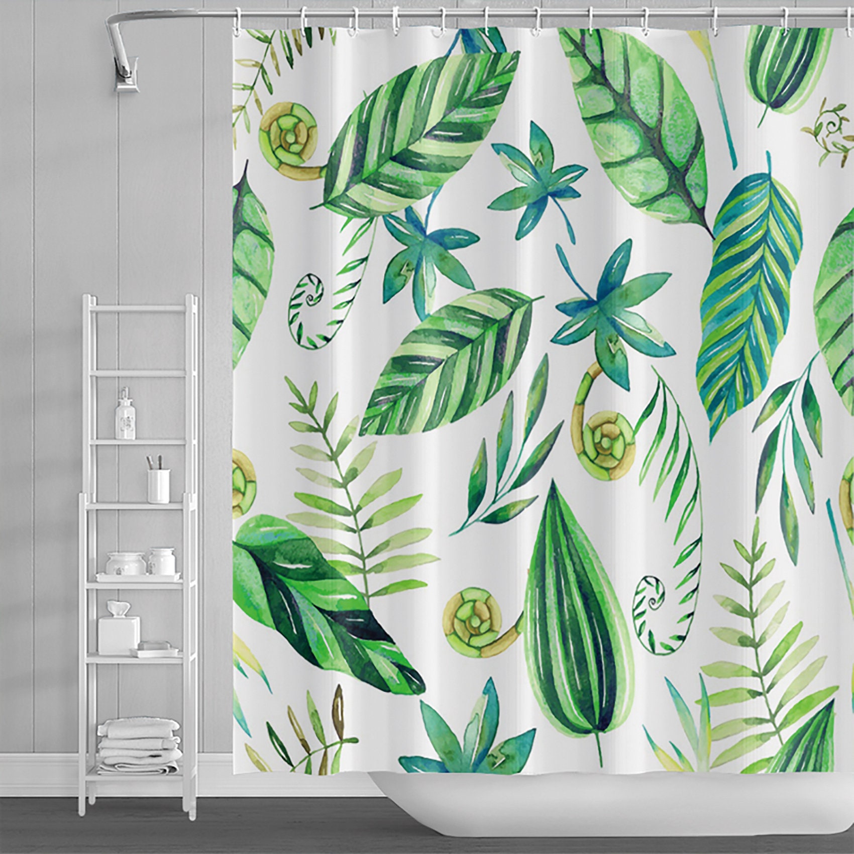 Hawaiian Tropical Leaf Shower Curtain For A Nature-Filled Bathroom